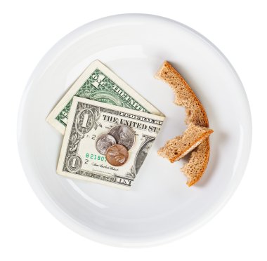 ABD Doları döviz konsept fotoğraf ekmek c ile ekonomik kriz