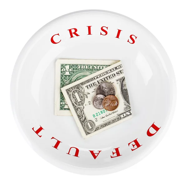 美国美元货币概念照片与默认的经济危机 — 图库照片