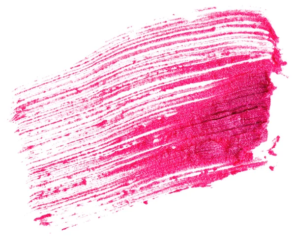 Κόκκινο κραγιόν εγκεφαλικό επεισόδιο (δείγμα), απομονώνονται σε λευκό — Φωτογραφία Αρχείου