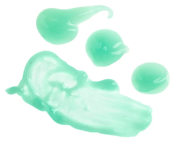 Зразок зеленого зволожувача (крем), ізольований на білому — стокове фото
