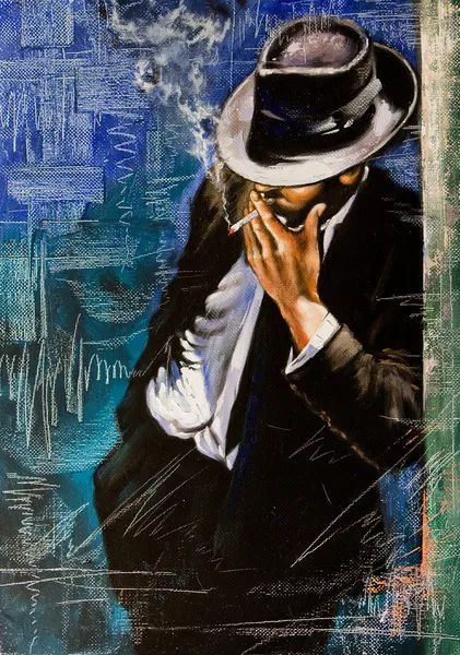 Retrato do homem com um cigarro — Fotografia de Stock