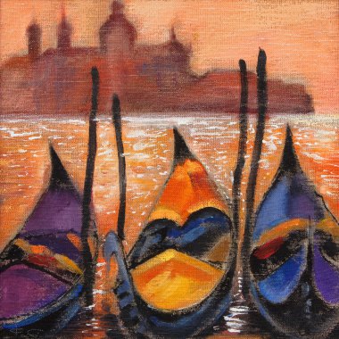 Gondolas in Venice clipart