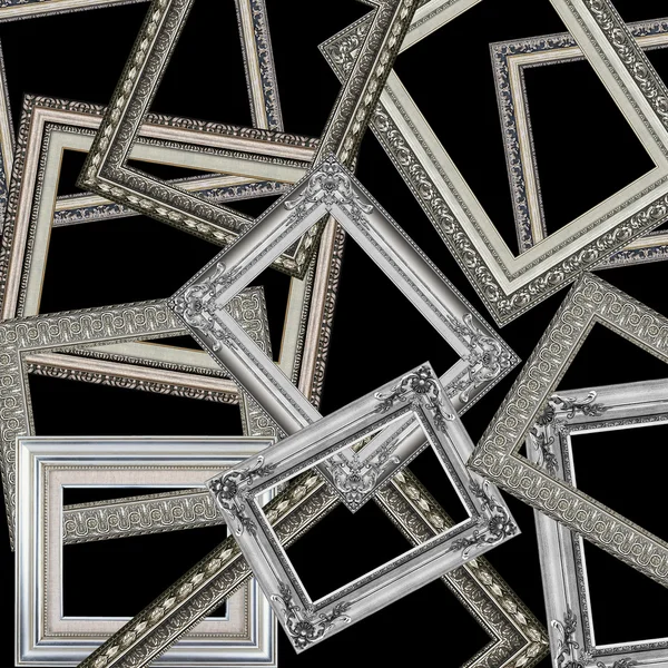 Conjunto de molduras de prata — Fotografia de Stock