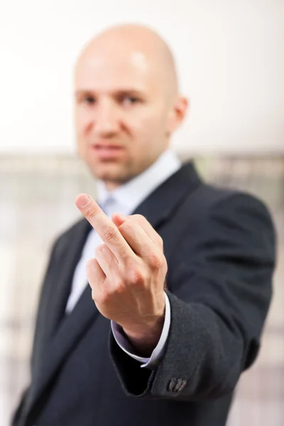 Middle finger gesture — Stock Photo, Image
