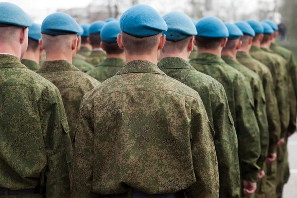 Military uniform soldier row — Stock Photo, Image