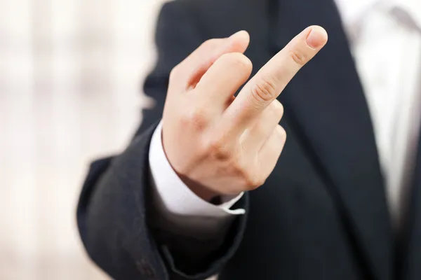 Middelste vinger-gebaar — Stockfoto