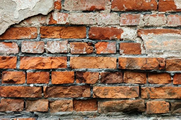 Rissige Ziegelmauer — Stockfoto