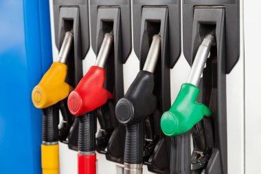 Gasoline station fuel pumps clipart