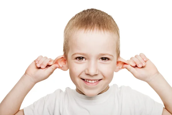 Niño escuchando — Foto de Stock