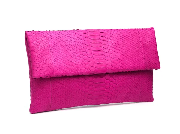 Pink leather evening clutch — Stock Photo, Image