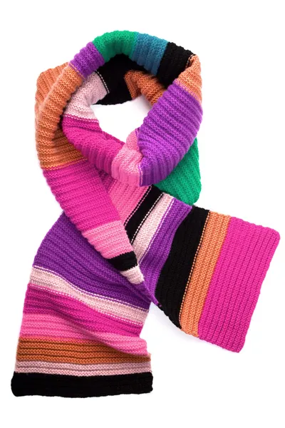 Полосатый вязаный шарф — стоковое фото