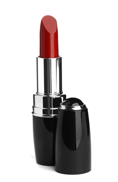 Rode lippenstift geïsoleerd op wit. cosmetisch product — Stockfoto