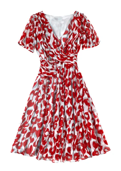 Röd sommar kvinnor klä — Stockfoto