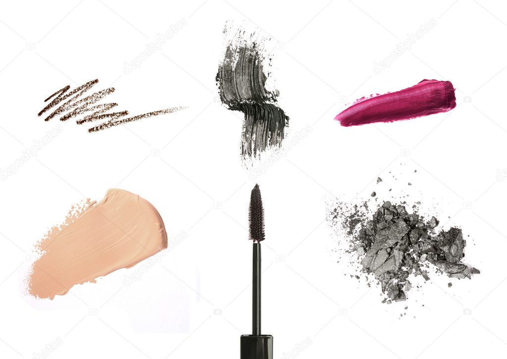 Cosmetic products isolated on white background