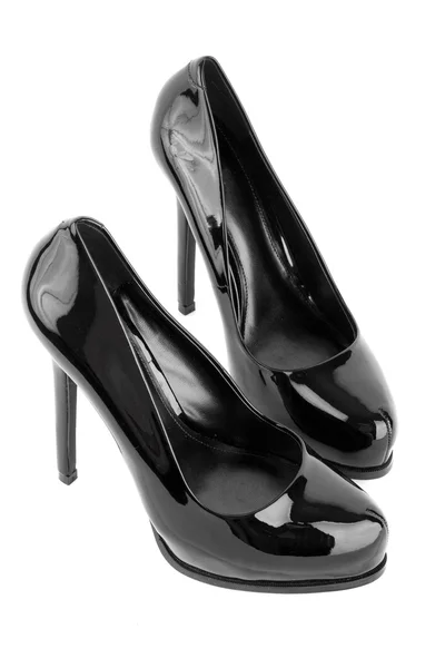 Fekete magassarkú női cipő — Stock Fotó