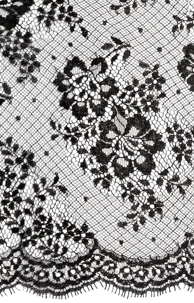 Czarny kwiatowy ornament koronki — Zdjęcie stockowe