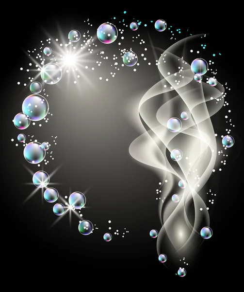 Fumée, bulles et étoiles — Image vectorielle