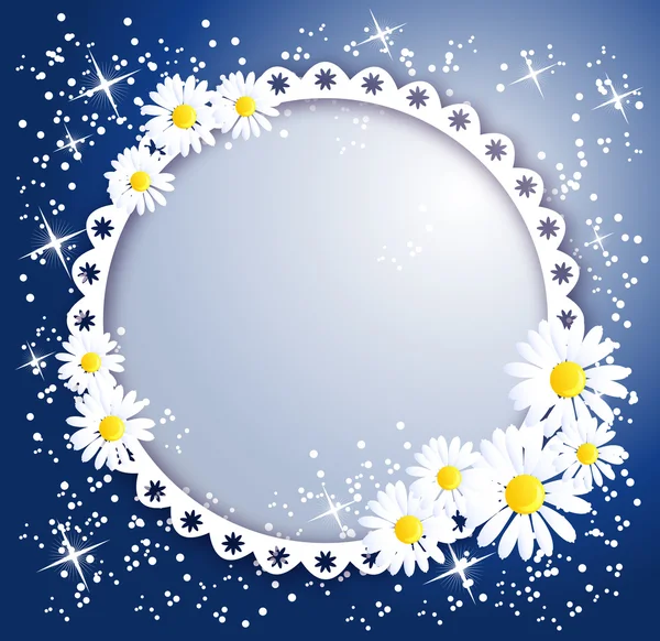 Floral φόντο με αστέρια και ένα μέρος για κείμενο ή φωτογραφία — Διανυσματικό Αρχείο