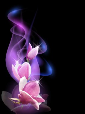 Magnolia and smoke clipart