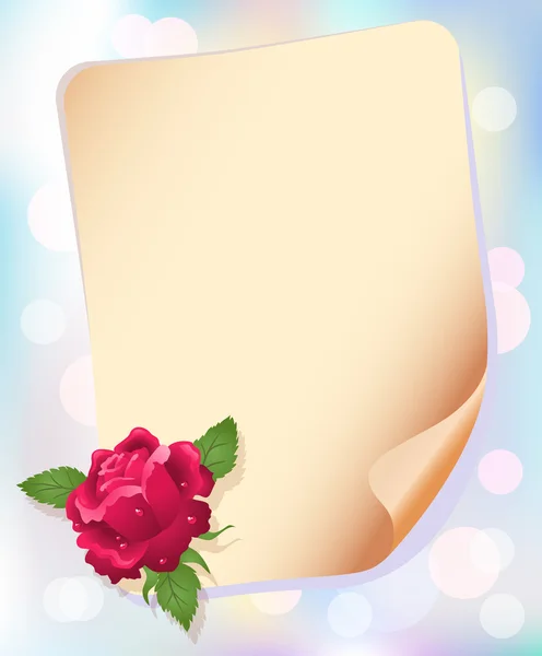 Papier et rose — Image vectorielle
