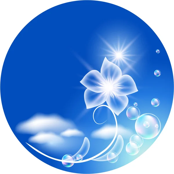 Hintergrund mit transparenten Blumen — Stockvektor