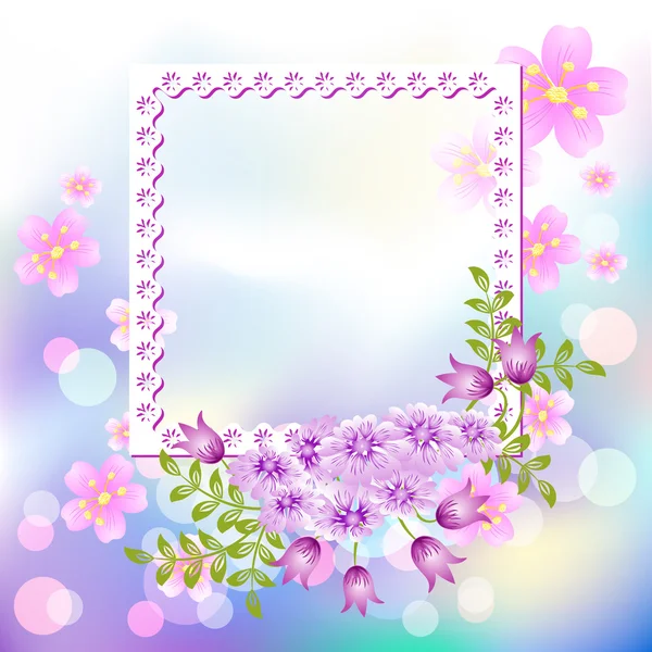 Cadres photo design avec des fleurs — Image vectorielle