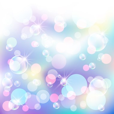 Bokeh, bubbles and stars clipart