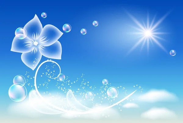 Transparante bloem in de hemel — Stockvector