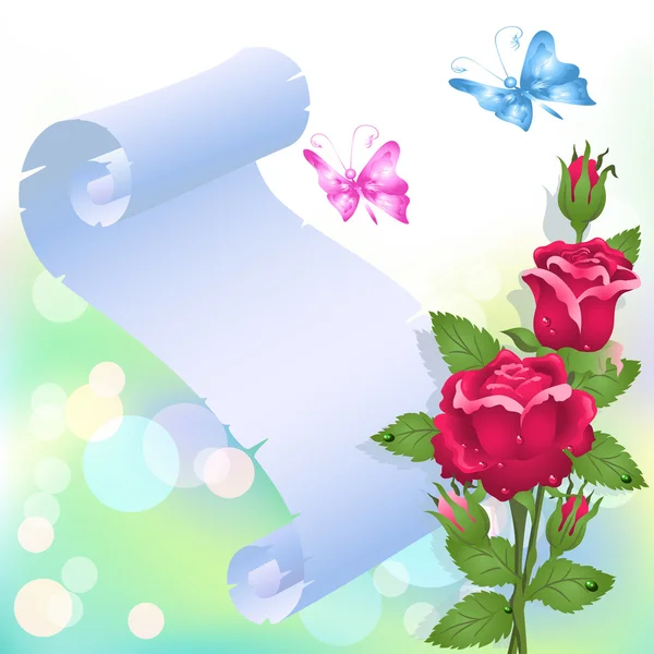 Κύλισης και τριαντάφυλλα — Διανυσματικό Αρχείο