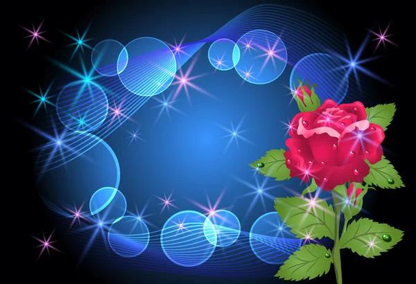 Rose et étoiles — Image vectorielle