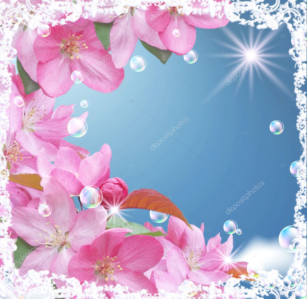 Card with peach blossom