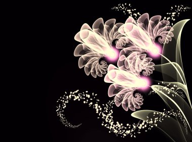 sihirli şeffaf çiçekler