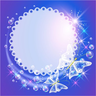 Magic background with napkin and butterfly clipart