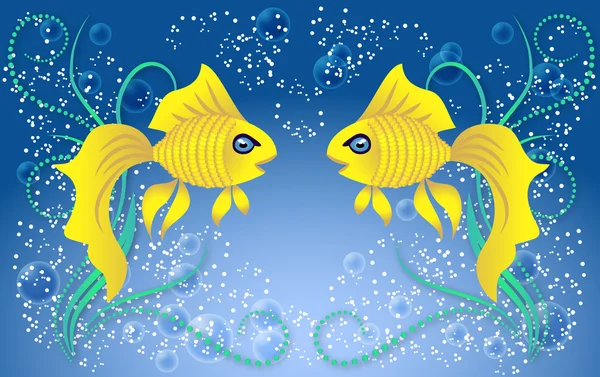 Dois peixes-dourados — Vetor de Stock