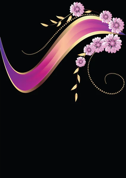 Background with ornament and elegant ribbon