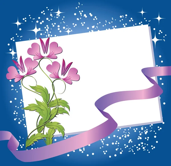 Floral διάνυσμα φόντο με χαρτί — Διανυσματικό Αρχείο