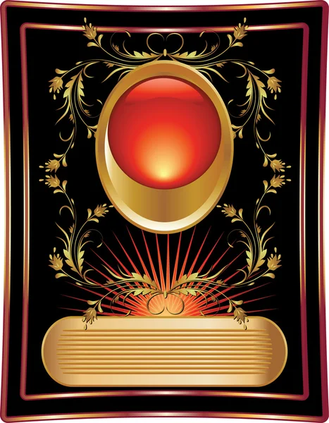 Arrière-plan avec ornement doré pour étiquette — Image vectorielle