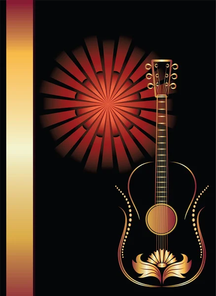 Title page with guitar — Stock Vector