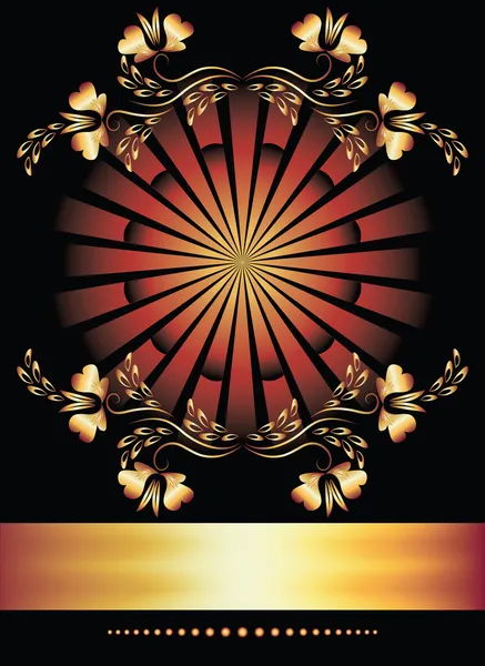 Arrière-plan avec ornement doré — Image vectorielle