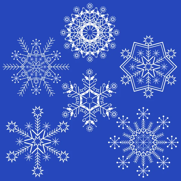 Set flocons de neige — Image vectorielle