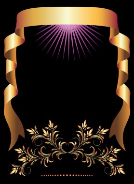 Background with golden ornament clipart