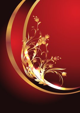 Background with golden ornament clipart