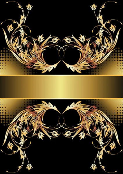 Titelblatt mit goldenem Ornament — Stockvektor