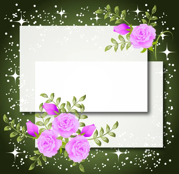 Floraler Vektor Hintergrund mit Papier — Stockvektor