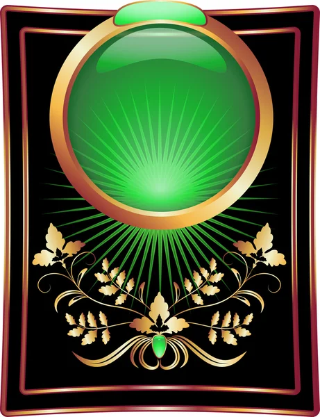 Background with golden ornament for label