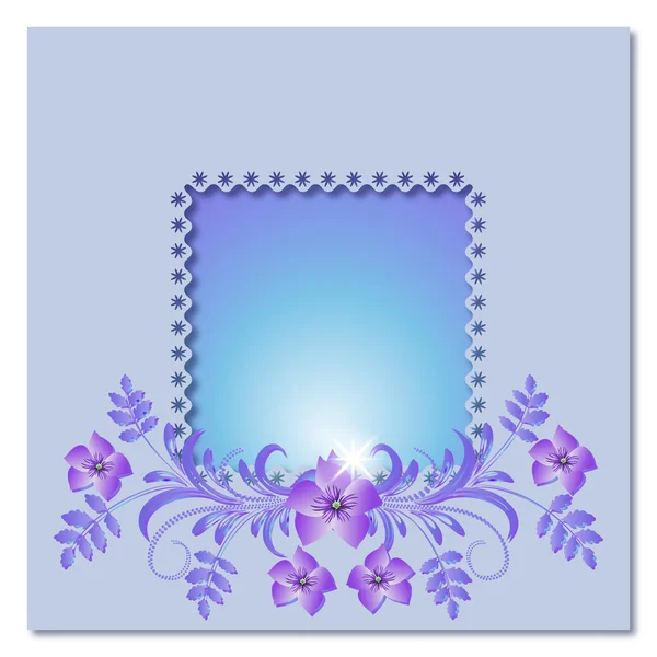 Fond avec cadre et fleurs — Image vectorielle