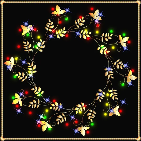 Guirnalda dorada con estrellas — Archivo Imágenes Vectoriales