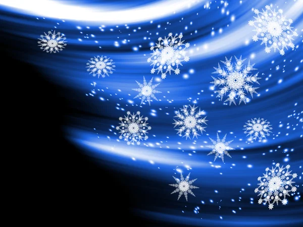 Fond lumineux avec flocons de neige — Photo