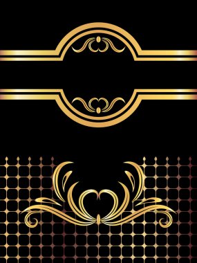 Background with golden ornament clipart