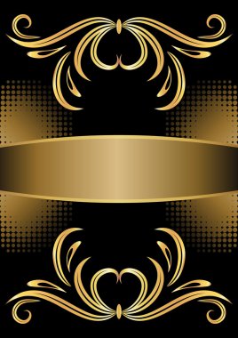 Background with golden ornament clipart